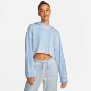 Nike Yoga Cropped Powder Blue Hooded Sweatshirt